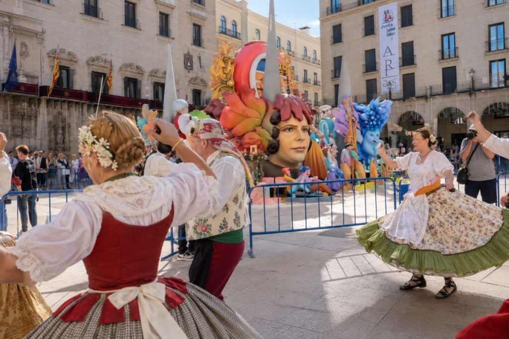 La tradición alicantina baila alrededor de la Hoguera Oficial.