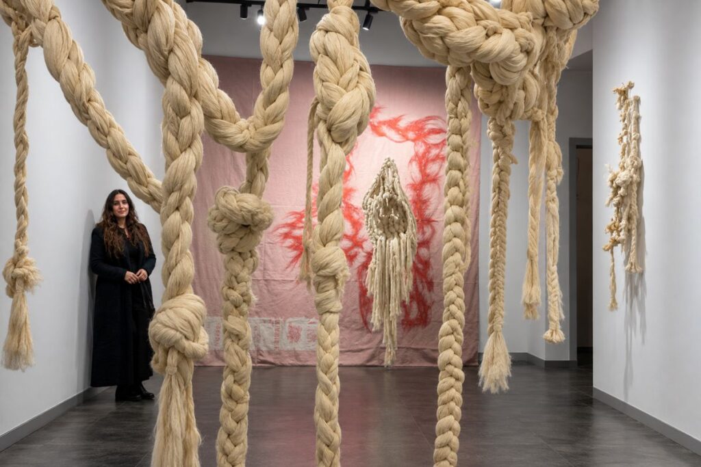 Susana Guerrero, entre algunas de sus obras.